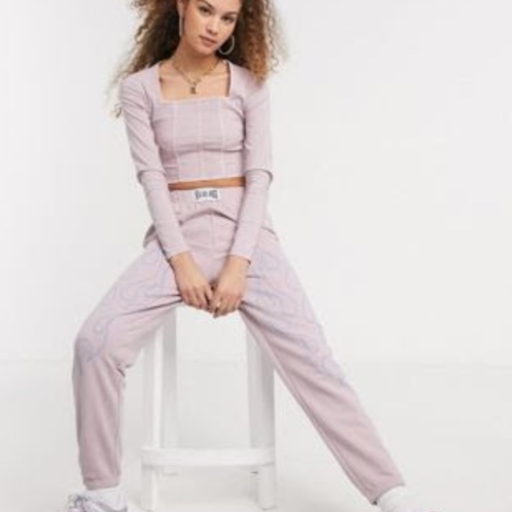 NWT Long Sleeve Corset Effect Crop Top